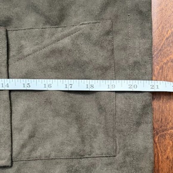 Brown Faux Leather Zip-Up Bomber Jacket with Pockets Size: M - Picture 12 of 13